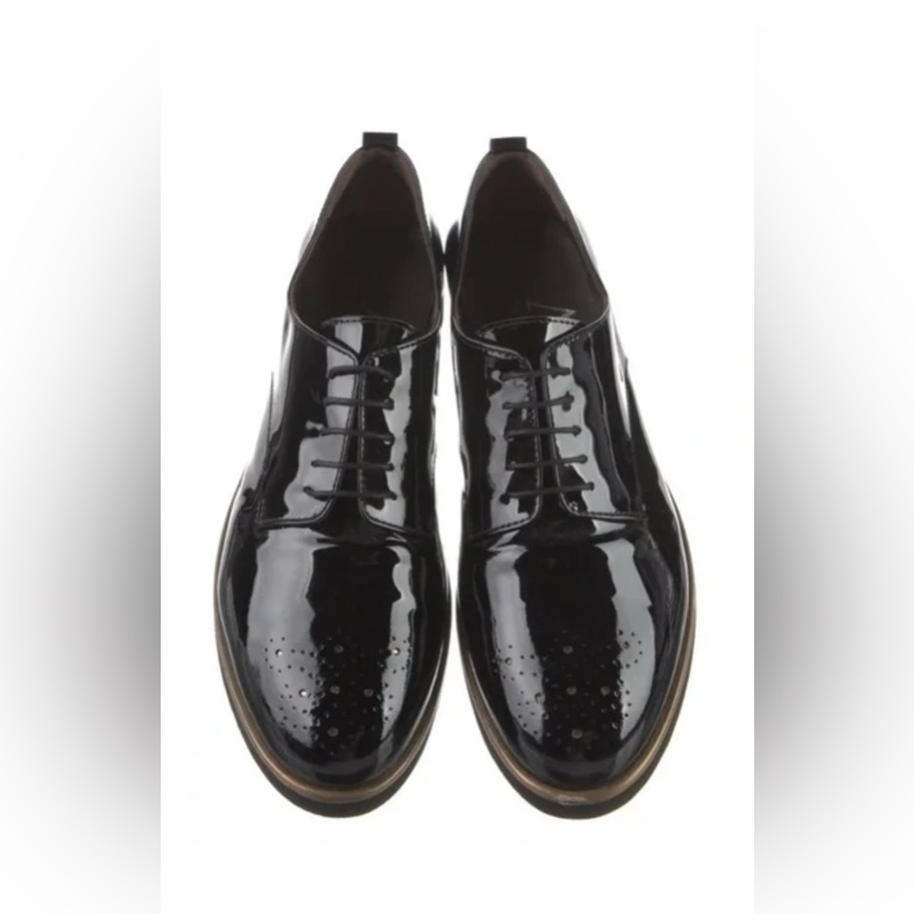 AGL Attilio Giusti Leombruni Black Patent Leather Oxford Loafers